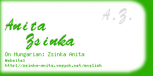 anita zsinka business card